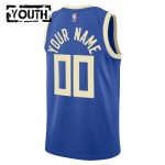 Milwaukee Bucks Trikot Benutzerdefinierte Nike 2024-25 City Edition Blau Swingman - Kinder